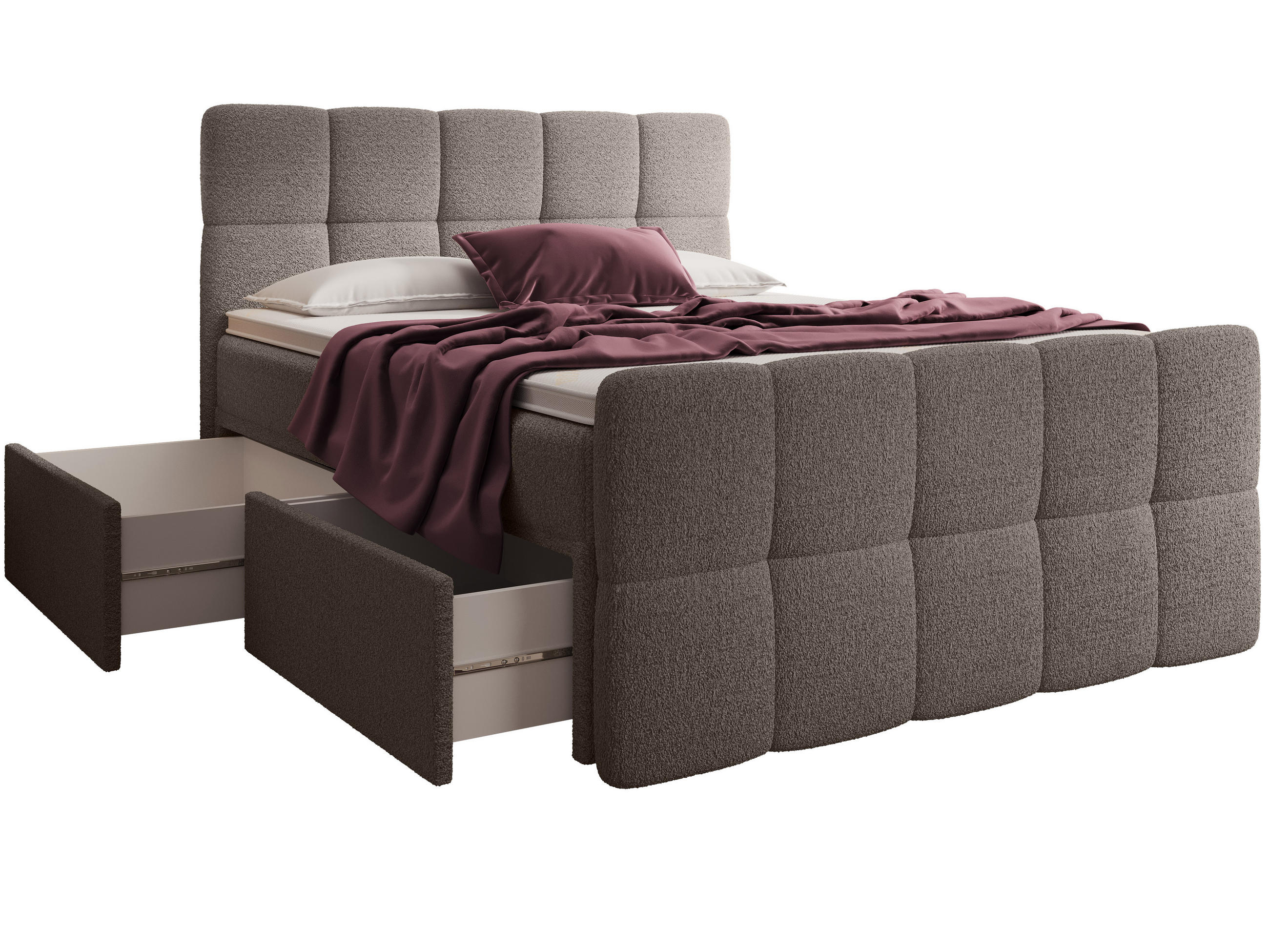BOXBETT Madison 5 Braun 160/200 H3/H4 Boucle - Braun, Textil (160/200cm) - wonello
