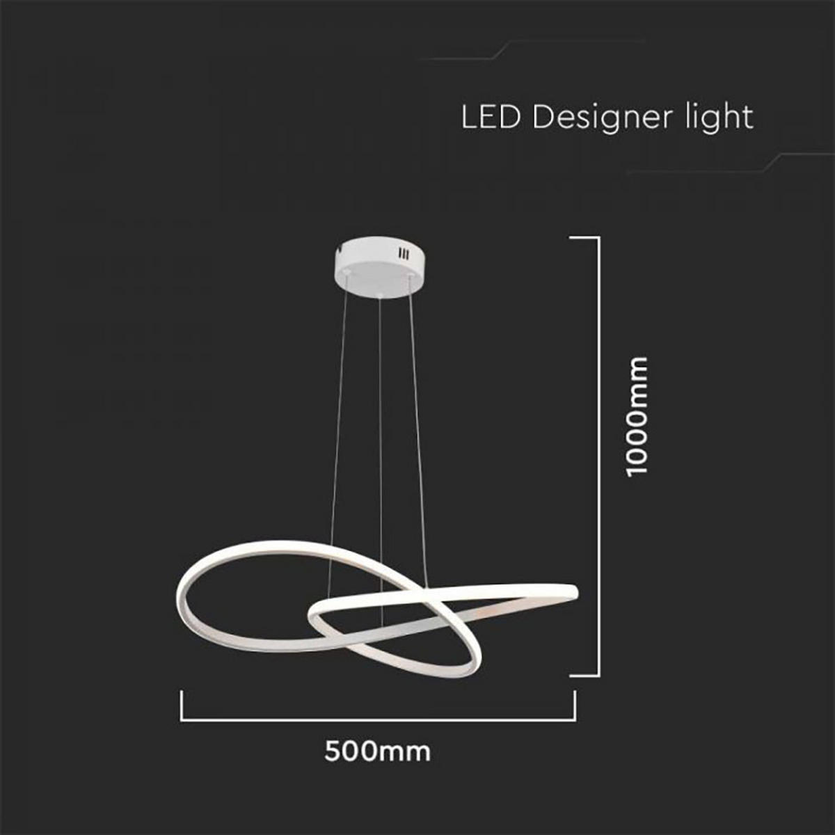 LED HÄNGELEUCHTE Alu Weiß geschwungen - Weiß, Metall (50/50/100cm)