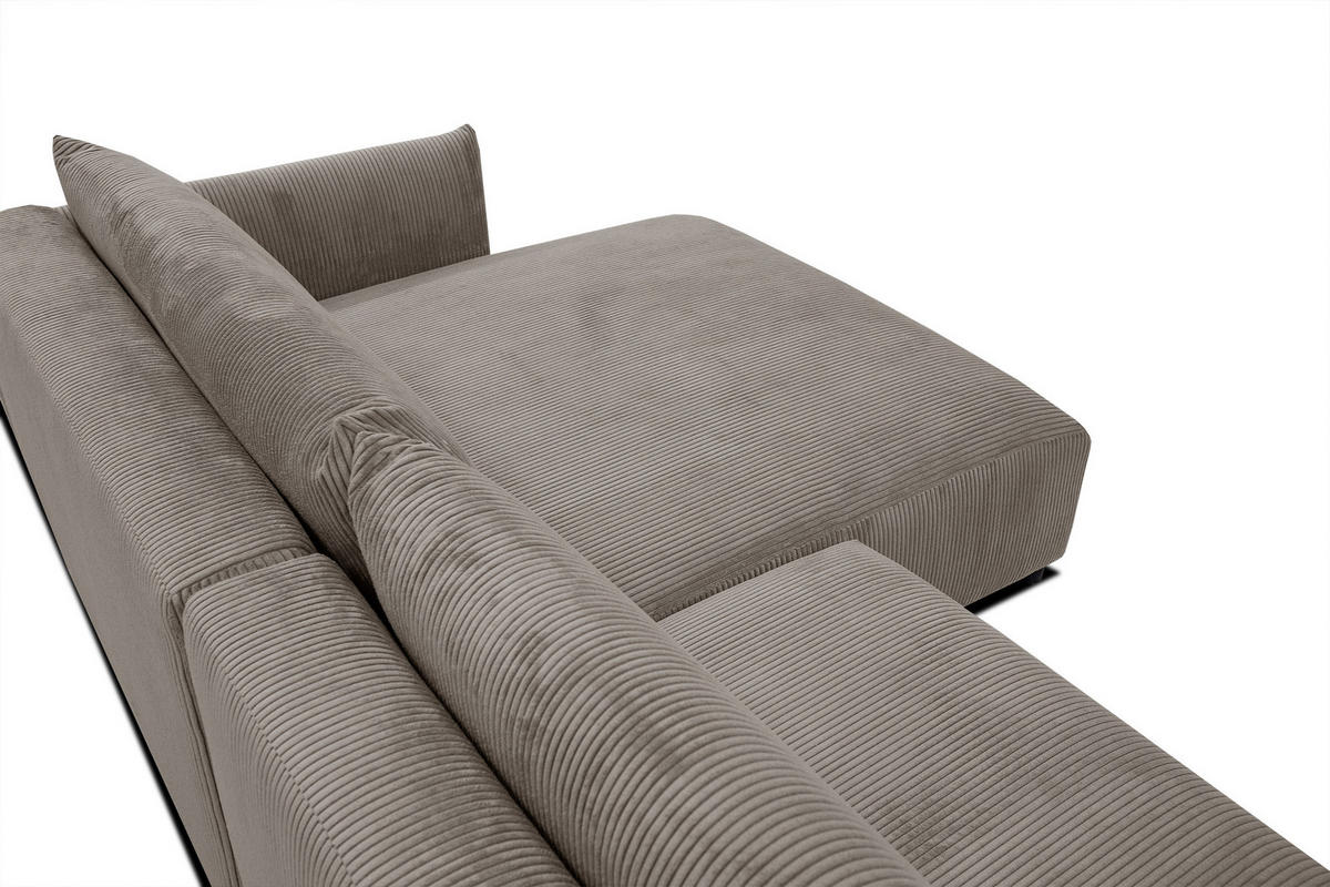 ECKSOFA TAUER 5-Sitzer, taupe - Taupe/Schwarz, Holzwerkstoff/Kunststoff (292/174cm) - Courtois Laville