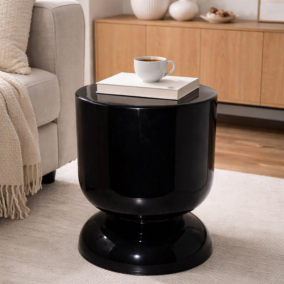 STRANSKA miza - črna, kovina (36/36/46cm) - Relaxdays