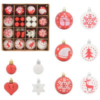 WEIHNACHTSKUGEL-SET 40 -teilig 6/6/6 cm Rot Kunststoff - Rot, Kunststoff (6/6/6cm) - vidaXL