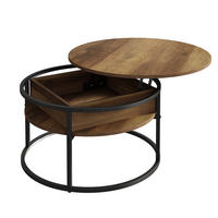 COUCHTISCH Marlo Holz 77 x 77 cm - Schwarz/Sonoma Eiche, Holzwerkstoff (77/77/52cm) - Vicco