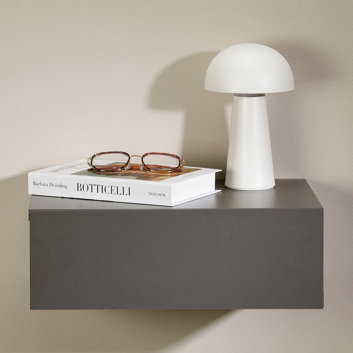 HÄNGENDER NACHTTISCH ANNE - Grau, Holzwerkstoff (42/14/30cm) - CARO-Möbel