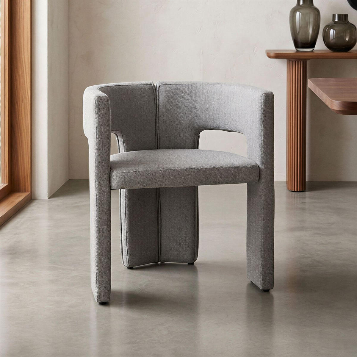 ESSZIMMERSTUHL EVIE grau - Grau, Textil (63/71/55cm) - IDIMEX