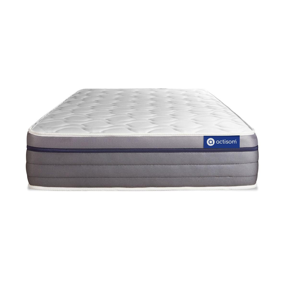 BETT Actilatex zen Latex und Memory-Schaum 80 x 200 cm h1 - Kit Bettgestell Grau - Beige/Grau, Karton/Holz (80/200cm) - ACTISOM