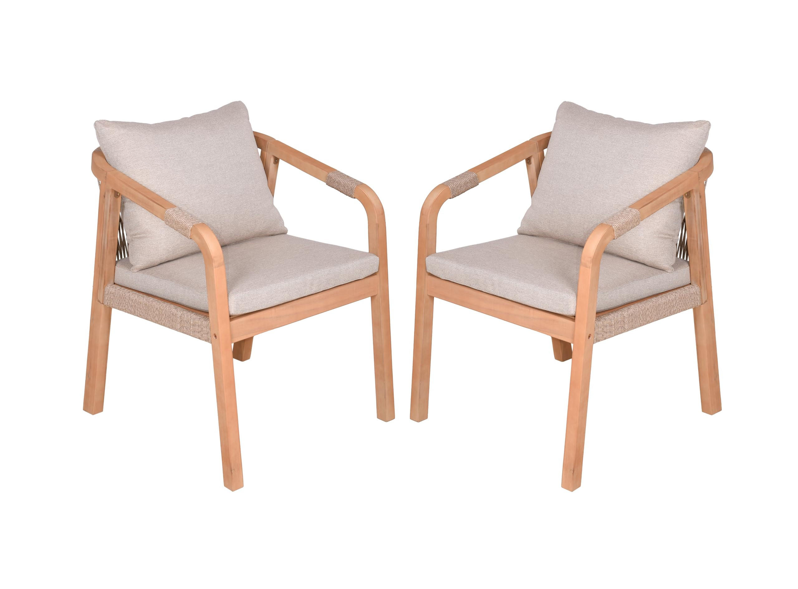 GARTENSTUHL 2er Set Durham Gartenstühle - Hellbraun, Holz (59/75/63.5cm) - DELUKE