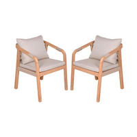 GARTENSTUHL 2er Set Durham Gartenstühle - Hellbraun, Holz (59/75/63.5cm) - DELUKE