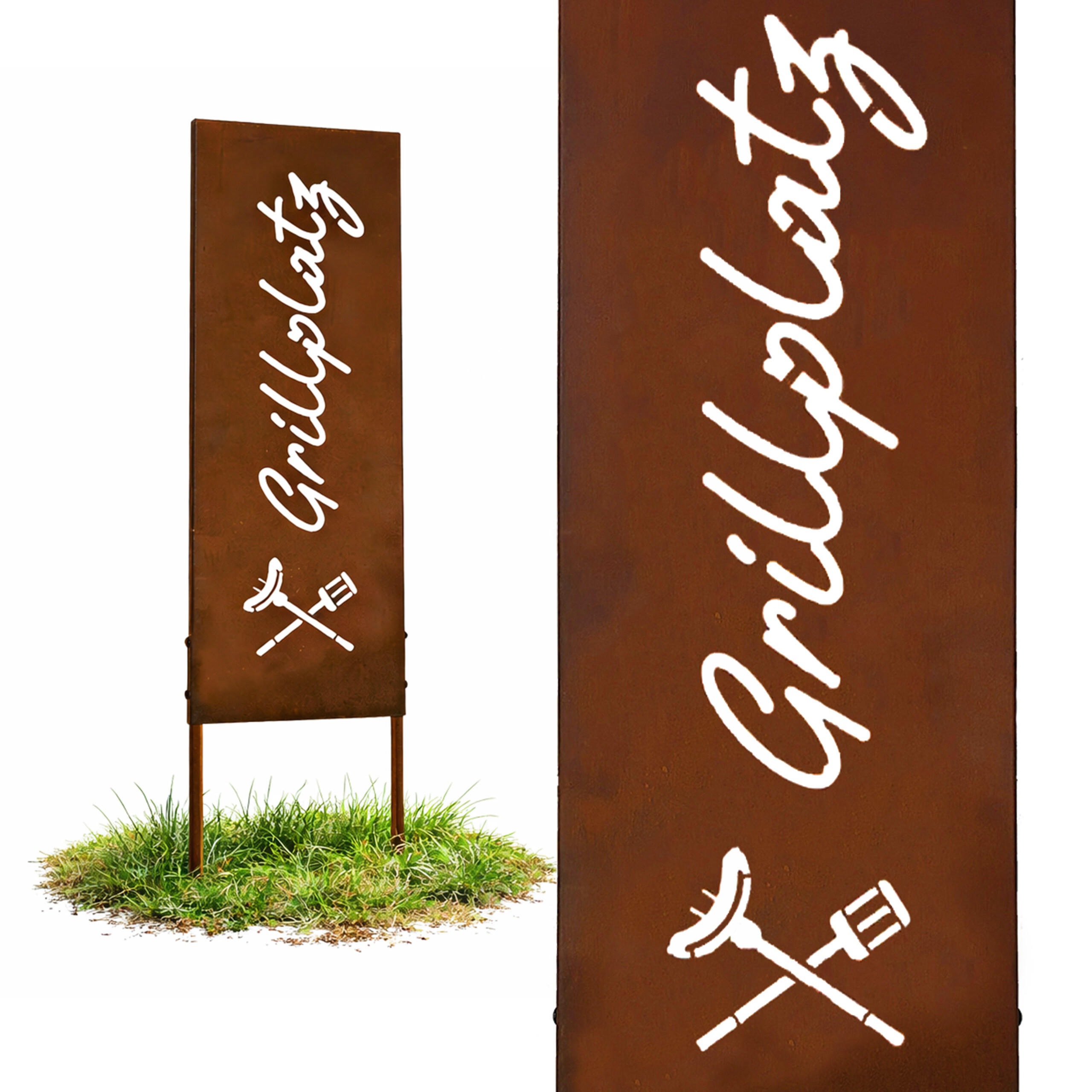 Relaxdays ZÁPICH Rezavě hnědý železo patina 115 cm