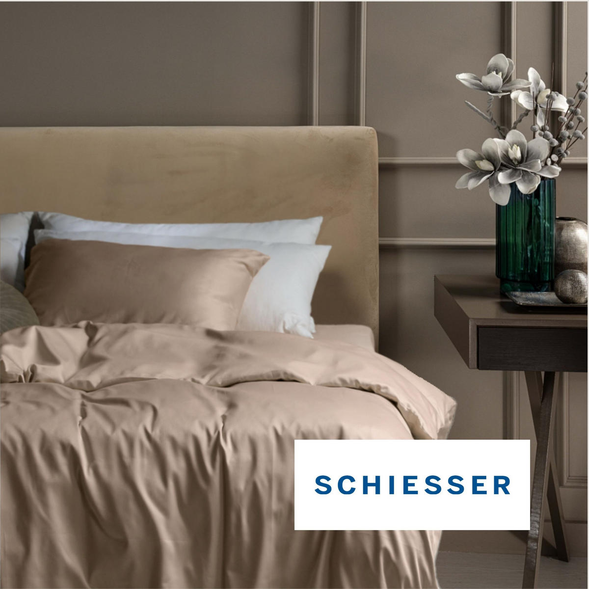 BETTWÄSCHESET Ella - Baumwollsatin - 2-teilig - 135 x 200 cm - Cappuccino - Cappuccino, Textil (135/200cm) - SCHIESSER