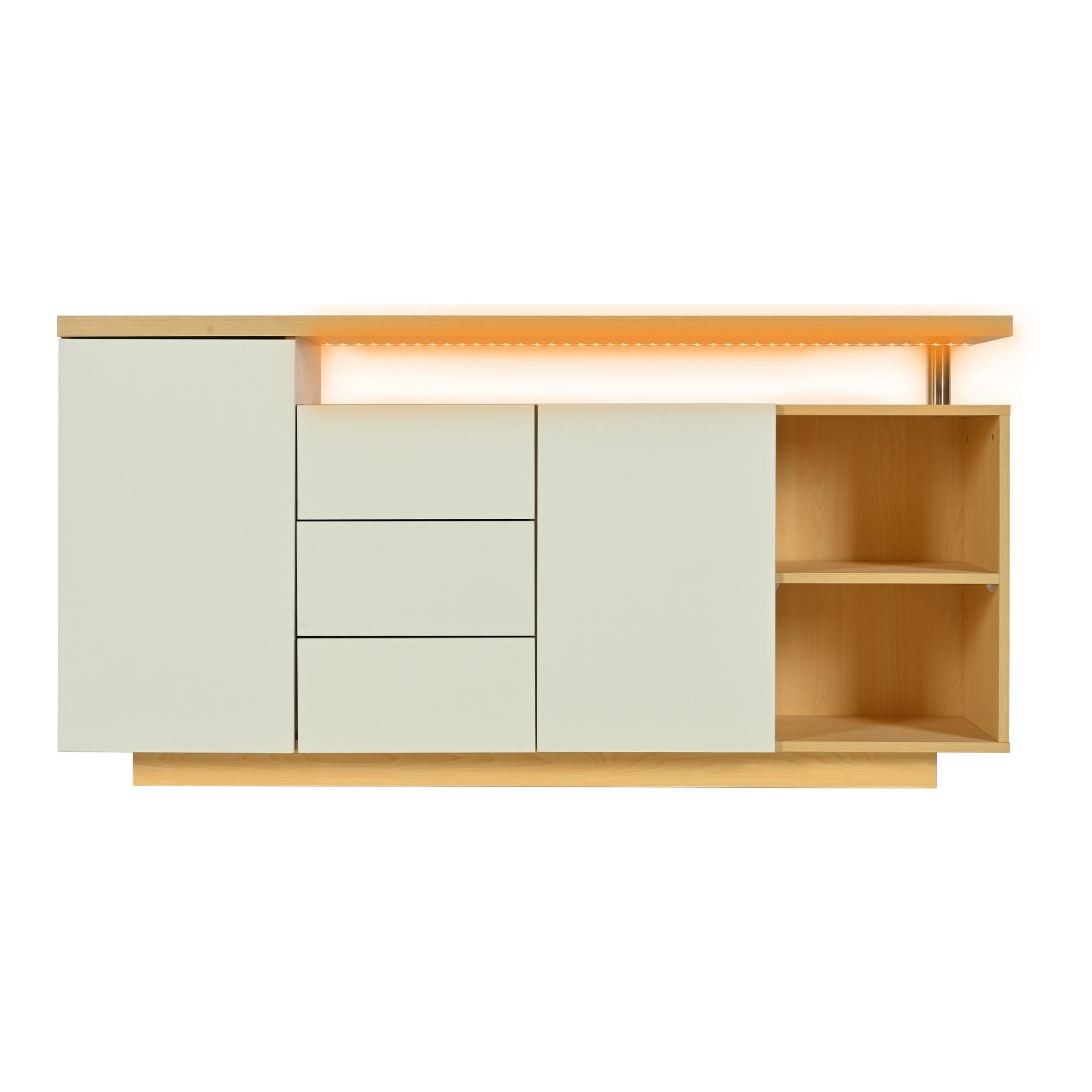 SIDEBOARD Weiß 140/40/70 cm - Weiß, Holzwerkstoff (140/70/40cm) - PANGIVO