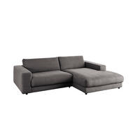 ECKSOFA MADELINE Grau Cord - Schwarz/Grau, Kunststoff/Textil (270/190cm) - KAWOLA