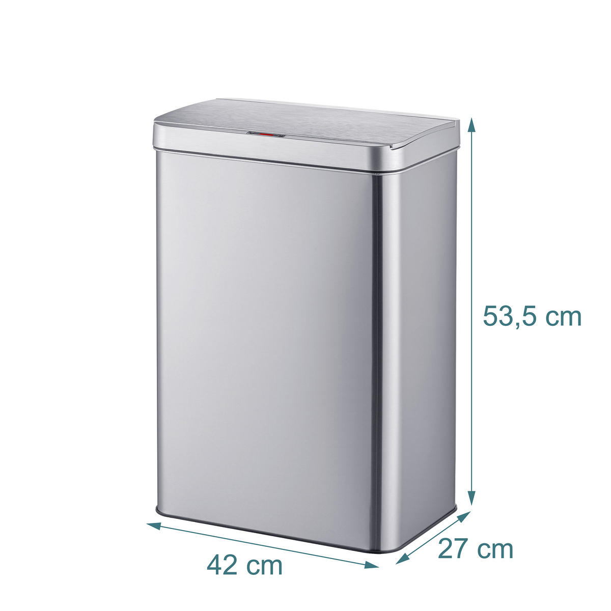 SENZOROVÝ kôš - strieborná, kov/plast (42/53.5/27cm) - Relaxdays