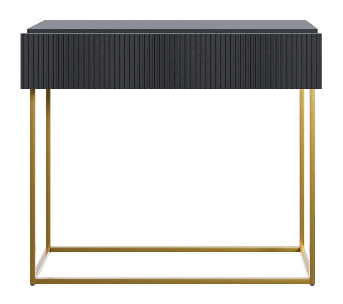 KONSOLENTISCH Veldio Schwarz mit goldenen Beinen 90 cm - Goldfarben/Schwarz, Holzwerkstoff/Metall (35.6/90/79cm) - Selsey
