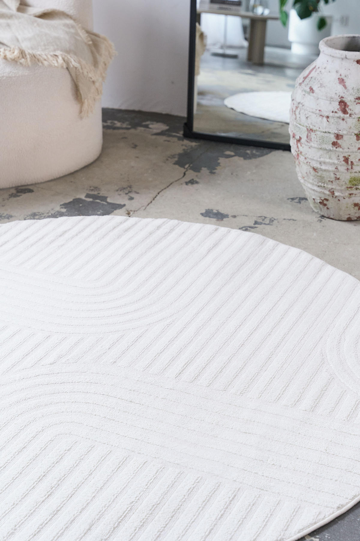 TEPPICH HYGGE Creme, rund 200/200 cm - Creme, Textil (200/200cm) - Tapiso