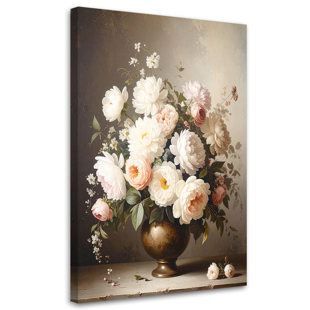 LEINWANDBILD Blumen 80x120cm - Beige, Textil (80/120cm) - Feeby