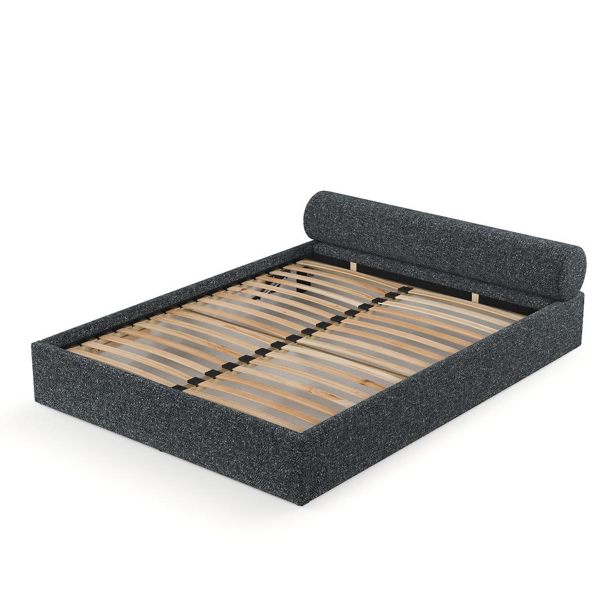 POLSTERBETT Solvo mit Stauraum 180/200 cm Grau im Blur Stoff - Schwarz/Naturfarben, Holz/Holzwerkstoff (180/200cm) - AltaBeds