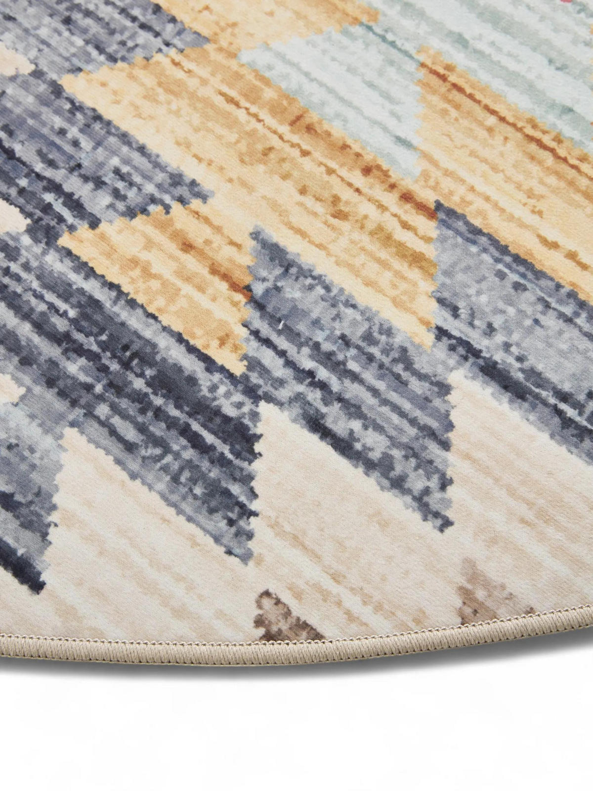 VINTAGE-TEPPICH George waschbar ø 160 cm rund - Beige/Multicolor, Kunststoff (160/160cm) - benuta