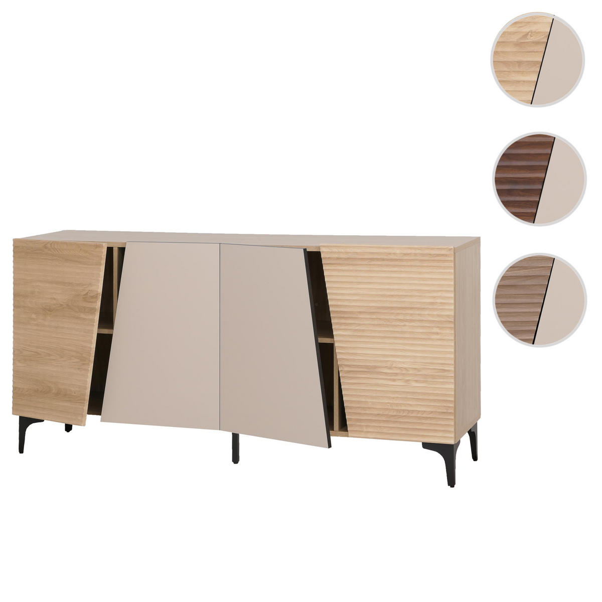 SIDEBOARD Eiche Dekor - Eiche Wotan, Holz (160/80/42cm) - MCW