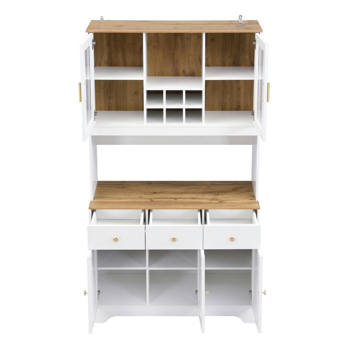 HIGHBOARD 94,5/175,5/30 cm Weiß aus MDF mit Soft-Clamp-Scharnieren - Weiß, Holzwerkstoff (30/175.5/94.5cm) - OKMYHOME