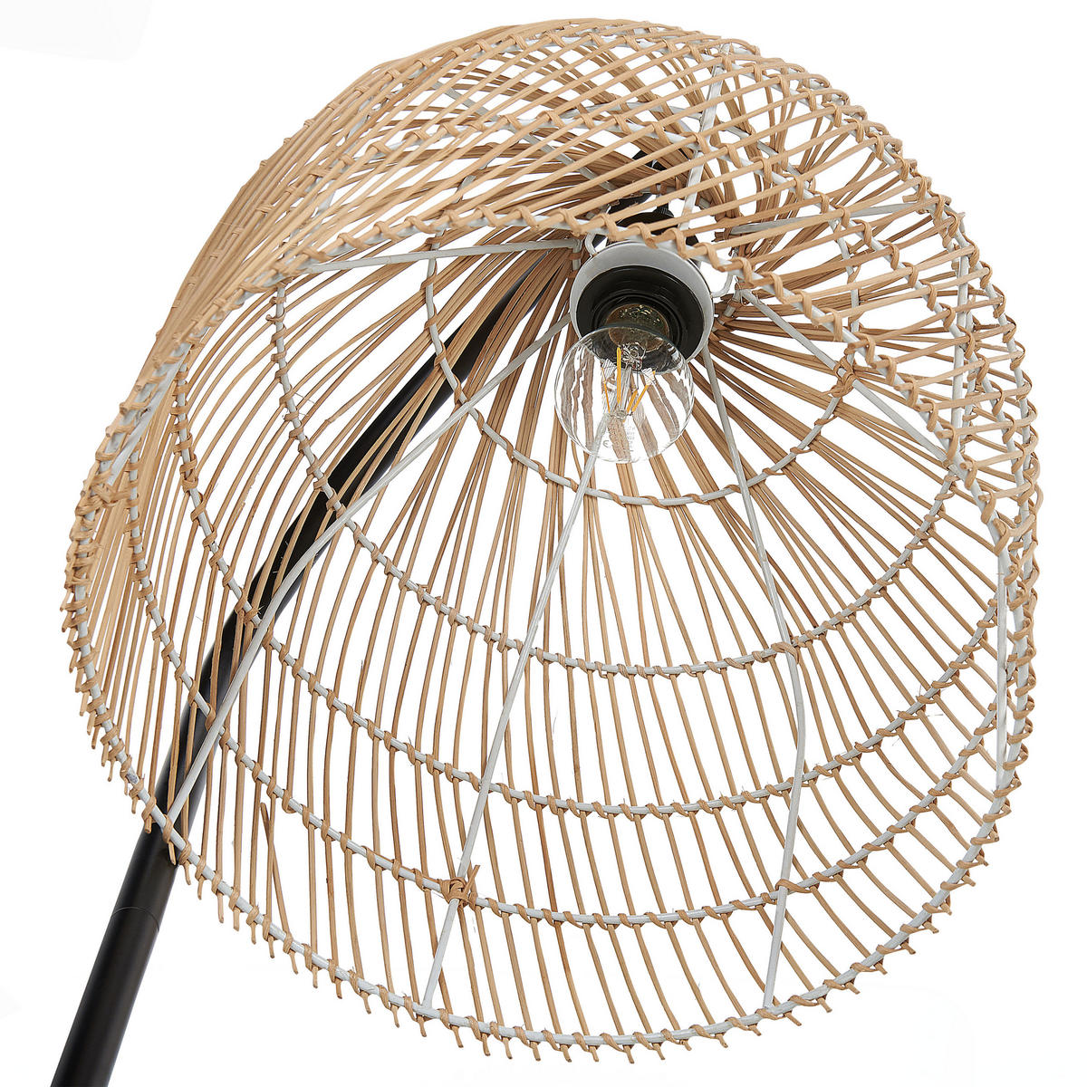 STEHLAMPE Bernica 36/36/165 cm - Naturfarben, Naturmaterialien (36/36/165cm) - Beliani
