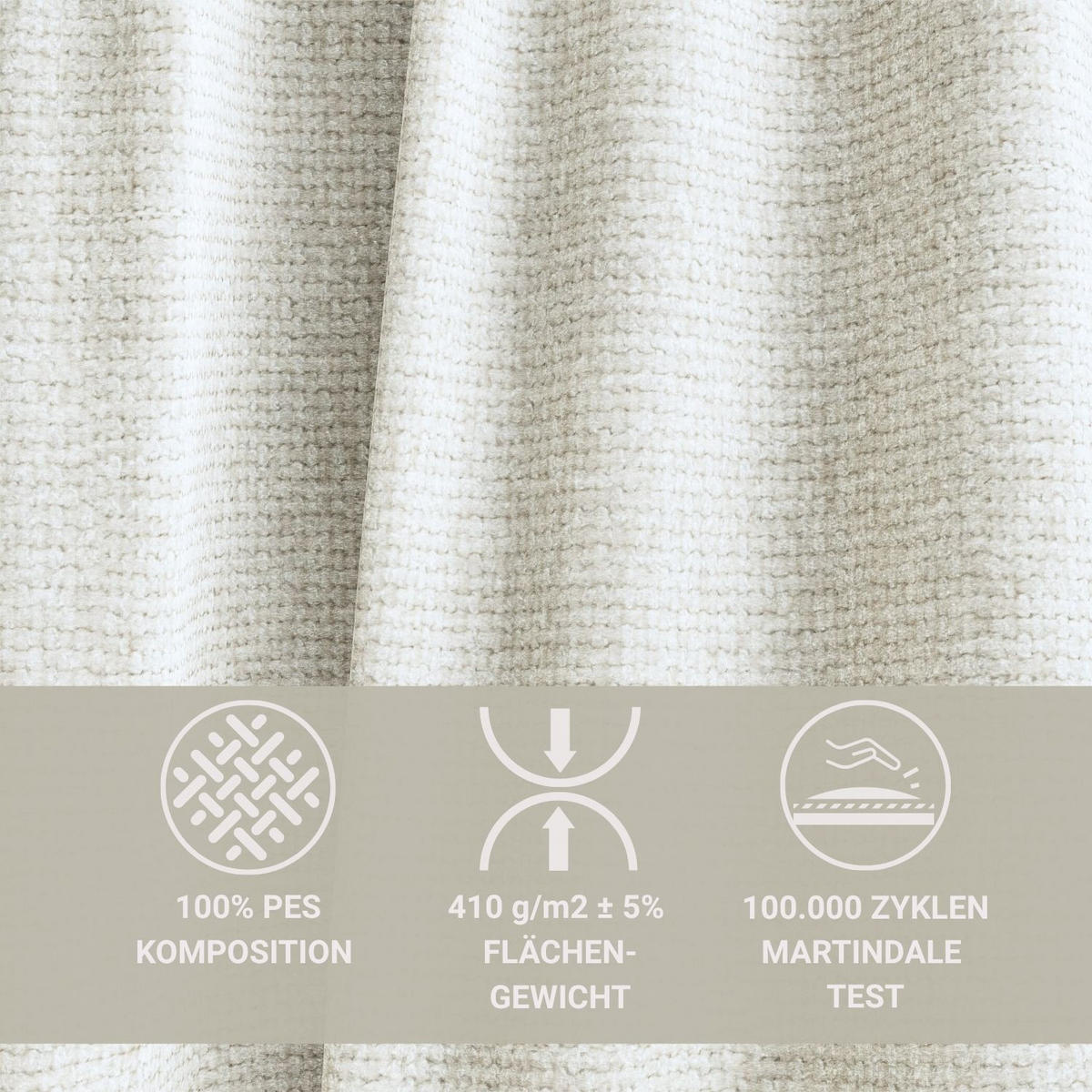 POLSTERBETT Koji Creme 140/200 cm im Chenille-Stoff - Creme/Schwarz, Holz/Holzwerkstoff (140/200cm) - Maison de Reve