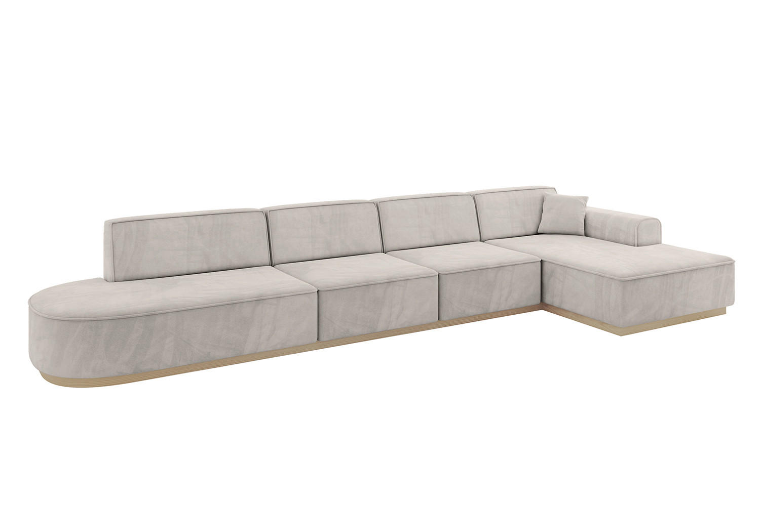 ECKSOFA Ottomane Rechts IREA-L3 - 413x171x83 cm Hellbraun - Hellbraun, Holzwerkstoff/Textil (171/413cm) - ALTDECOR