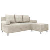 SCHLAFSOFA Dover Cord mit Polsterhocker - Chromfarben/Beige, Holz/Kunststoff (192/80cm) - MIRJAN24