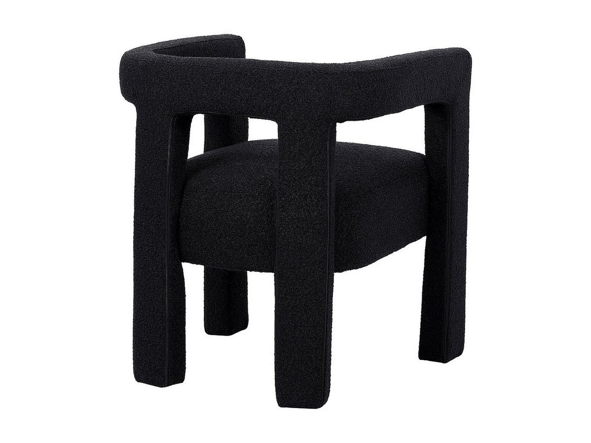 STUHL mit Armlehnen 2er-Set - Bouclé-Stoff & Metall - Schwarz - SOFANA - Schwarz, Textil (65/70/59cm) - Vente-Unique