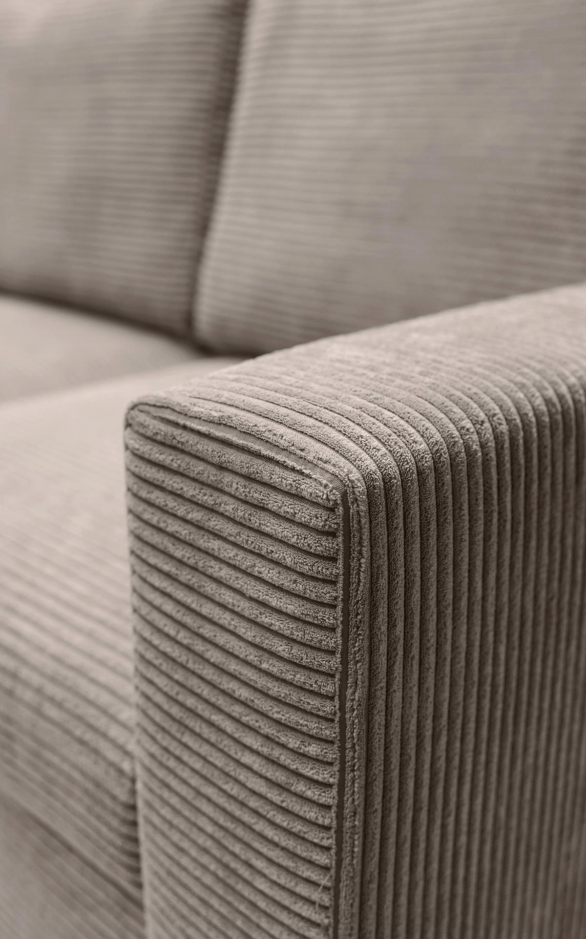 ECKSOFA Nalika Beige mit Cordbezug - Beige/Schwarz, Holz/Textil (230/143cm) - Selsey