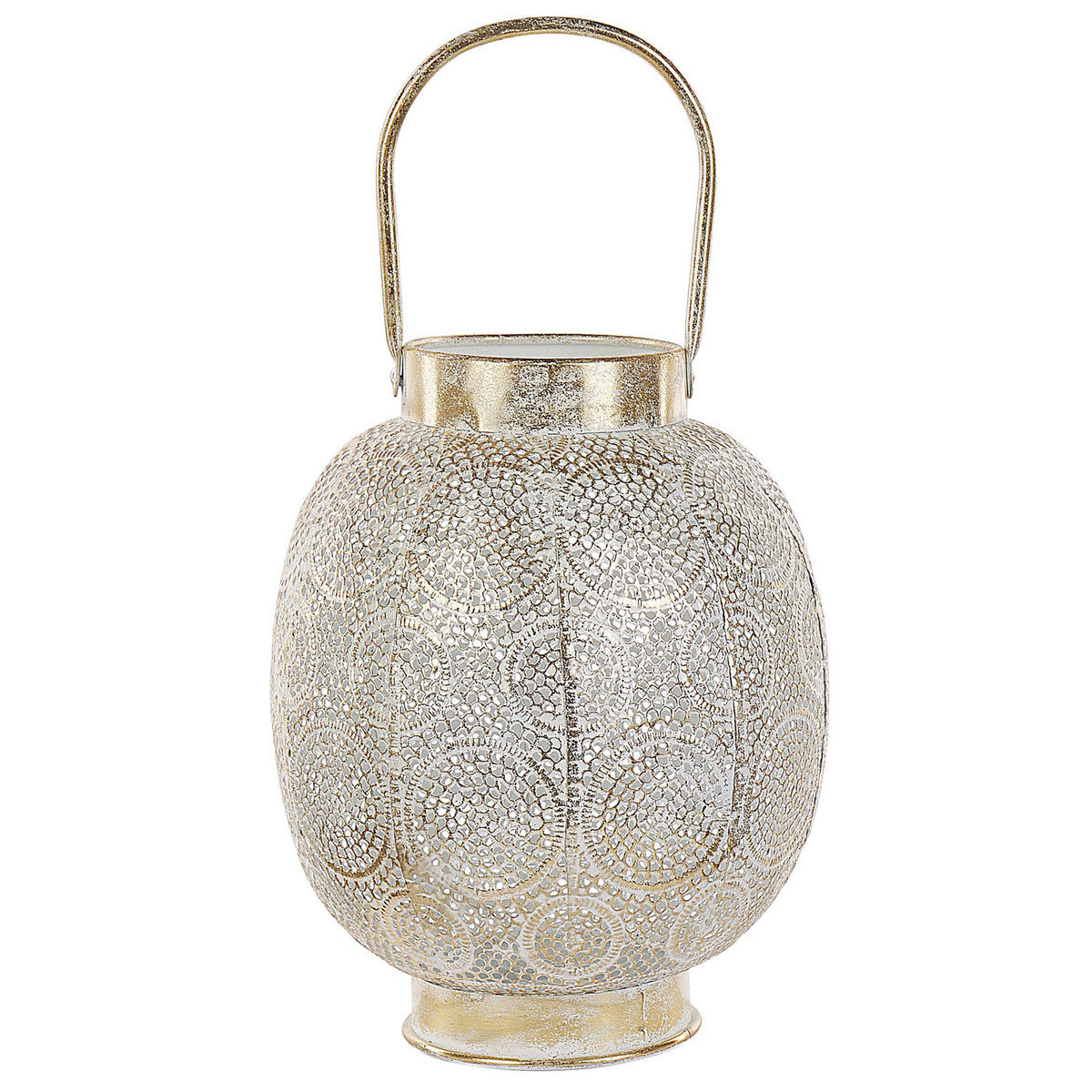 FELINAR metal 30 cm auriu Lantau - alb/auriu, metal (25/30/25cm) - Beliani
