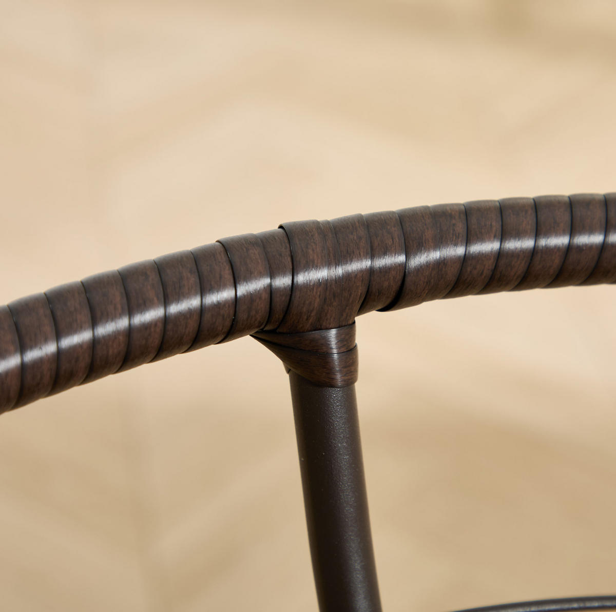 KŘESLO Papasan 92/92/67 cm tmavě modré z oceli a PE ratanu s 360° otáčením - tmavě modrá, kov (92/67/92cm) - OKWISH