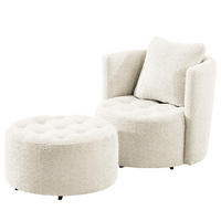 SESSEL - Schwarz/Weiß, Textil (65/65/40cm) - home24