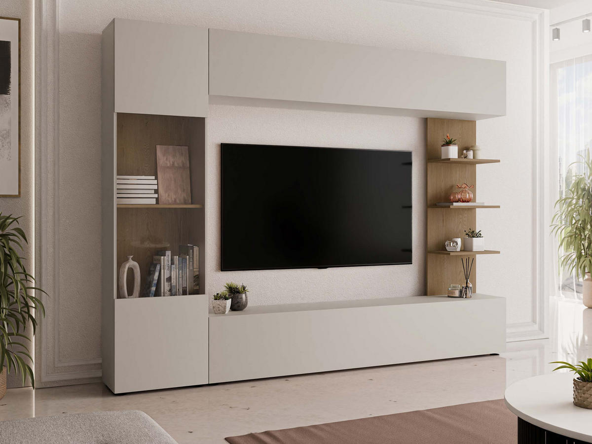 WOHNWAND Lazando - Kaschmir, Holzwerkstoff (250/187/30cm) - MIRJAN24