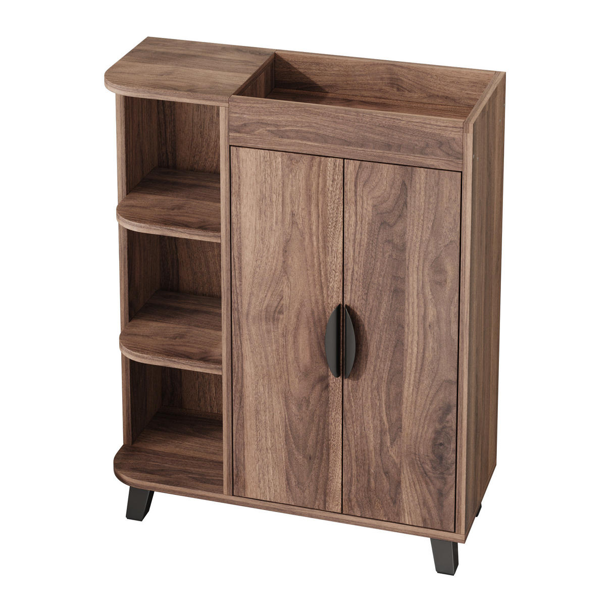 SCHUHSCHRANK schmal 80 x 32 x 99 cm Walnut mit offenen Fächern - Walnussfarben, Holzwerkstoff (32/99/80cm) - Beauniv