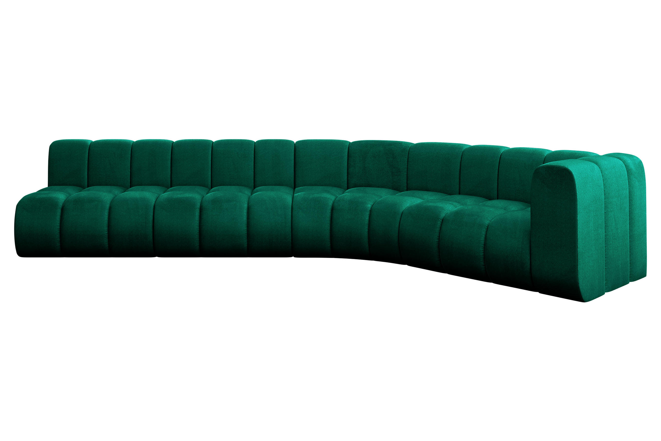 ECKSOFA modulares Sofa Karex-L2 - 399x194x70 cm Grün - Dunkelgrün, Holzwerkstoff/Textil (399/194cm) - ALTDECOR