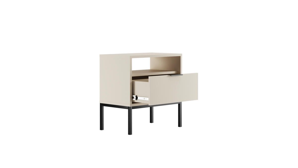 NACHTSCHRANK Austin 33/56,4/55 cm - Beige/Schwarz, Holzwerkstoff (33/56/55cm) - Kocot Kids