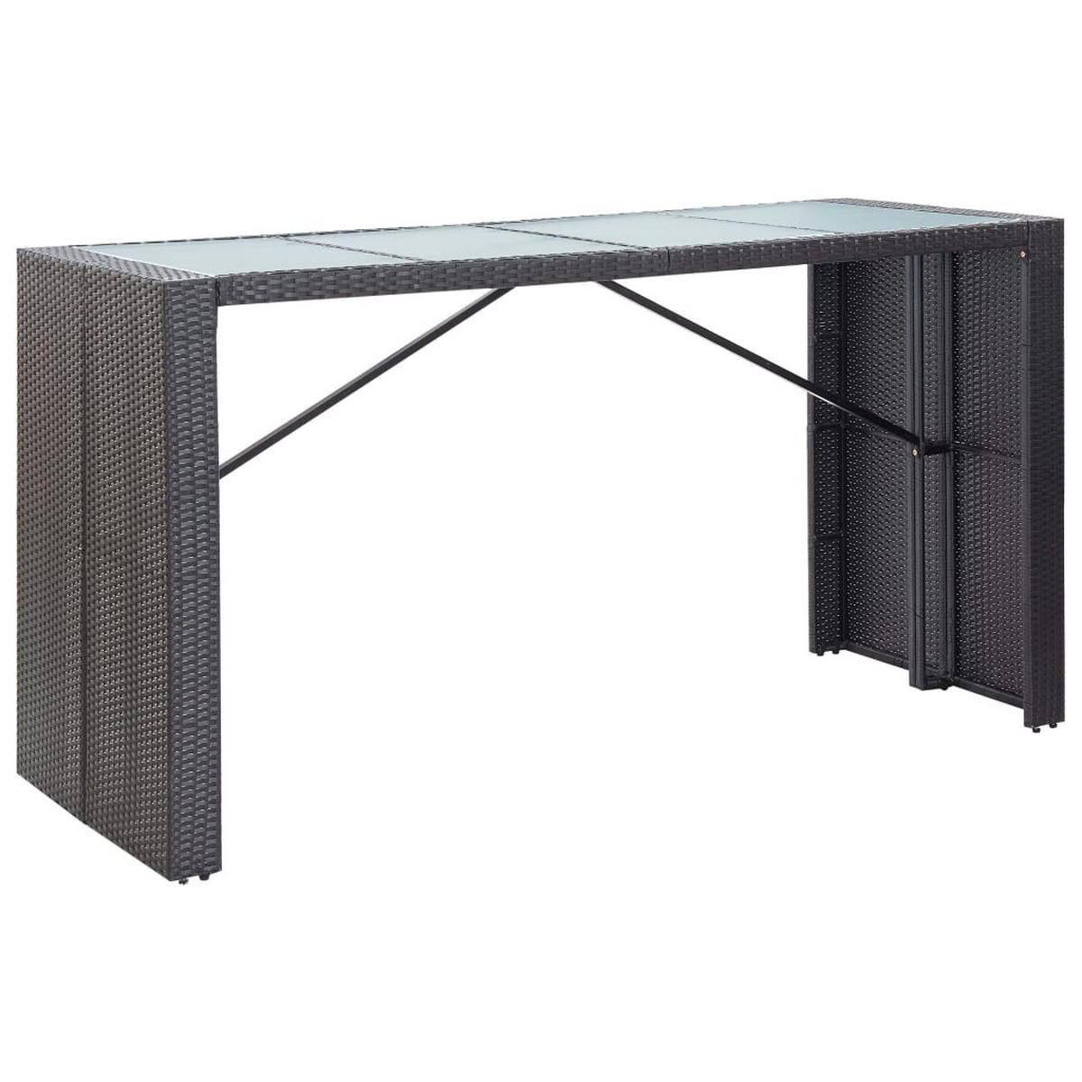 GARTENBAR-SET 9Er Set Poly Rattan Schwarz - Schwarz, Kunststoff - vidaXL