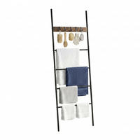 HANDTUCHLEITER Vintagebraun 177x60 cm - Multicolor, Holzwerkstoff/Metall (60/177/15cm) - Relaxdays