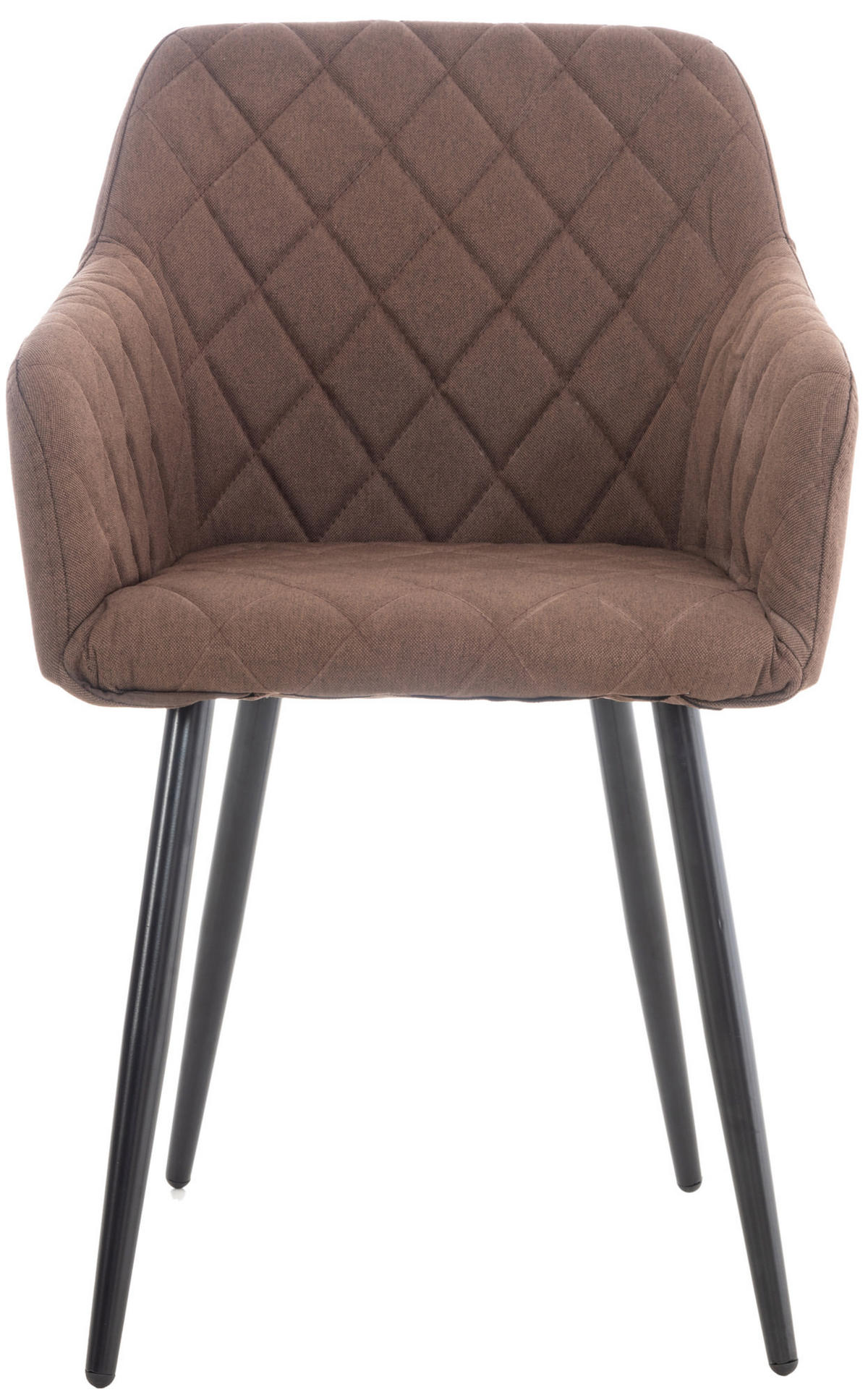ESSZIMMERSTUHL Shyva Stoff, Gestell Metall matt Schwarz Braun - Schwarz/Braun, Textil/Metall (47/84/44cm) - TPFLiving