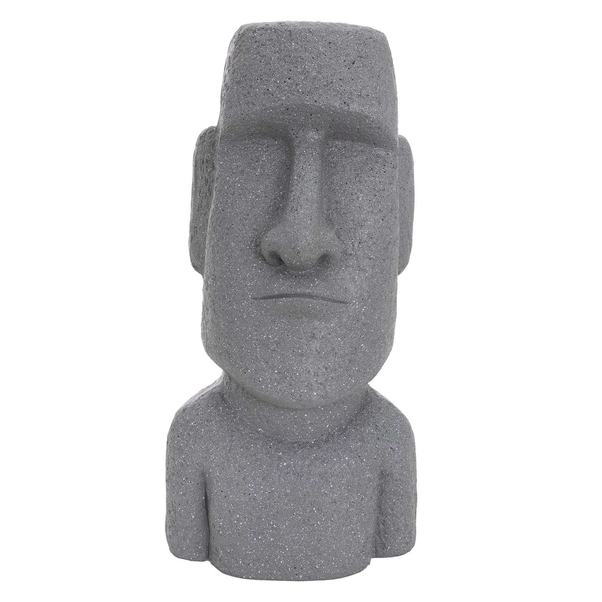 MOAI RAPA NUIL KOPF STATUE Grau 53,5 cm - Grau, Stein (19/53.5/26.5cm) - ECD-Germany