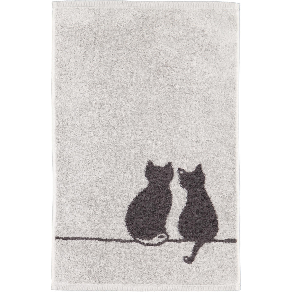 GÄSTETUCH CUTE CATS EDITION YOU & ME 6263 PLATIN/BASALT - 70 - Grau, Textil (30/50cm) - Cawoe