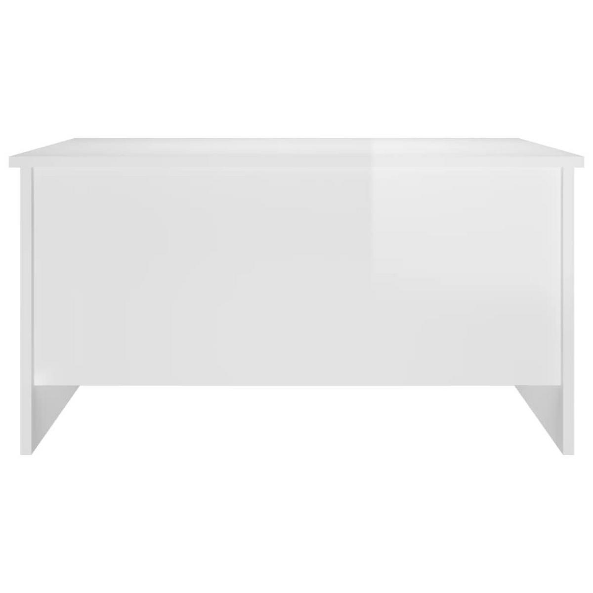 COUCHTISCH Hochglanz-Weiß 80x55,5x41,5 cm Holzwerkstoff - Weiß, Holzwerkstoff (80/55.5/41.5cm) - furnicato