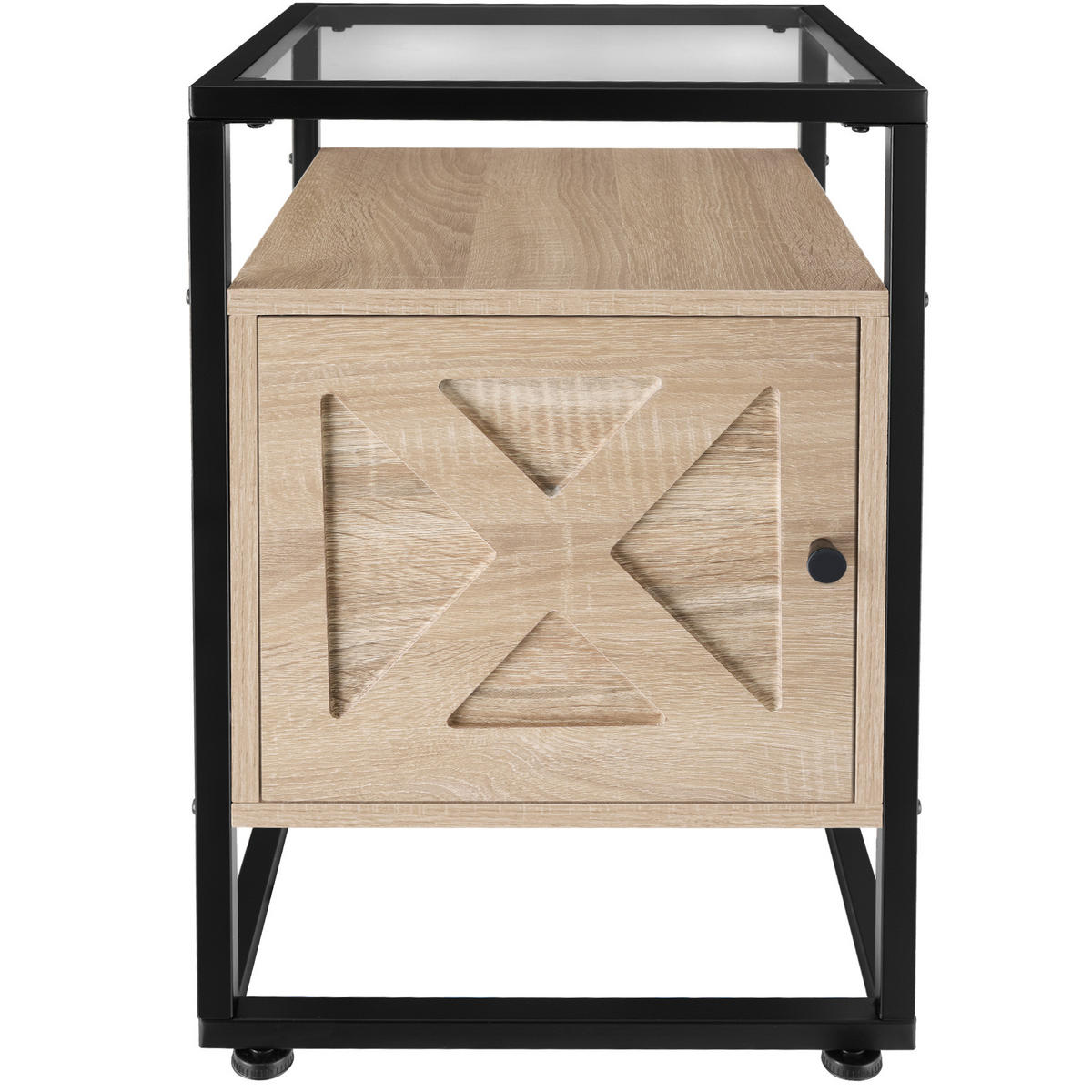 NACHTSCHRANK Kidderminster,40 x 43 60,5 cm,Industrial Holz hell, Eiche Sonoma - Naturfarben, Holzwerkstoff (43/60.5/40cm) - tectake