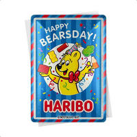 MINIBLECHSCHILD 10/14 cm HARIBO Happy Bearsday - Multicolor, Metall (10/14/0.1cm) - Nostalgic-Art