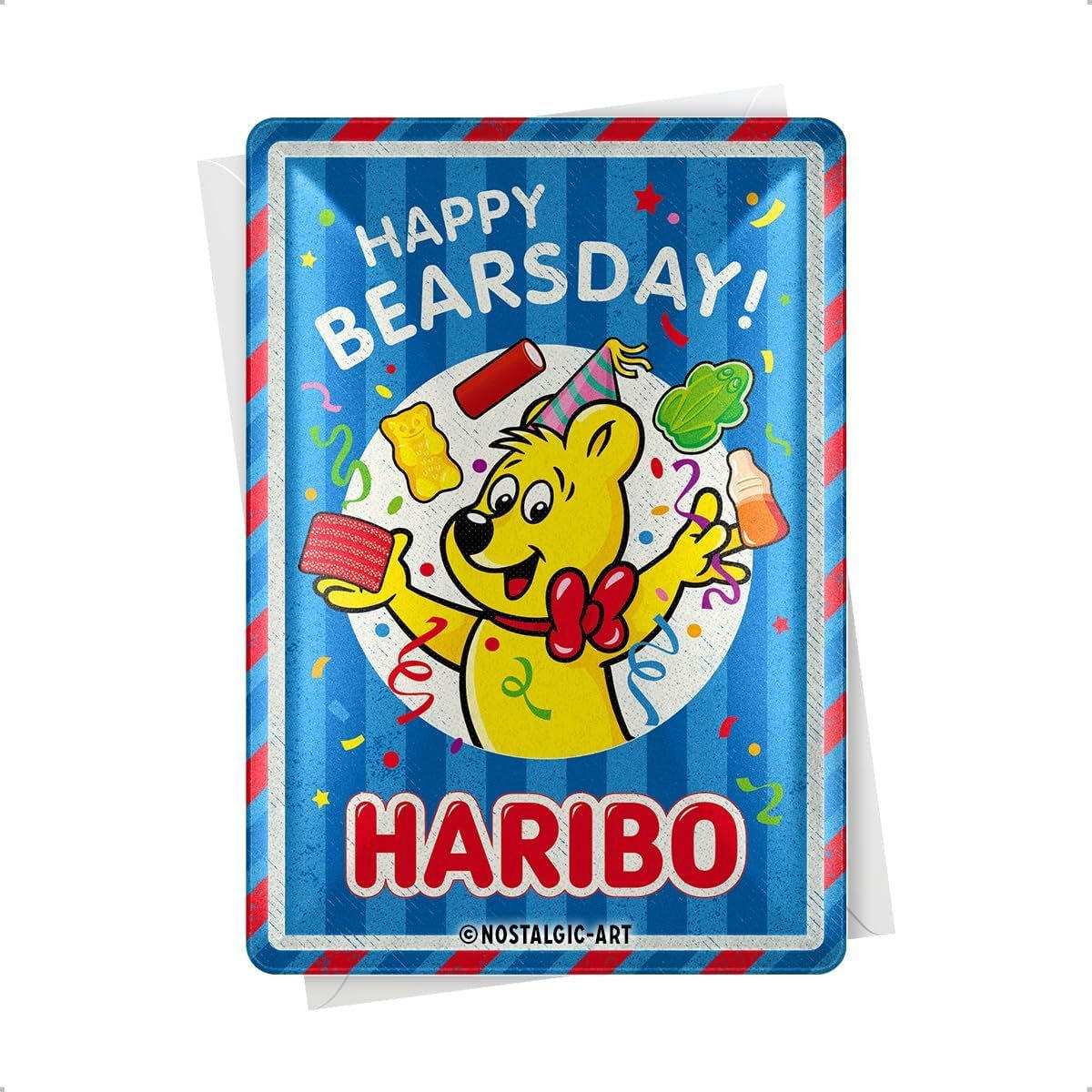 MINIBLECHSCHILD 10/14 cm HARIBO Happy Bearsday - Multicolor, Metall (10/14/0.1cm) - Nostalgic-Art