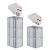 EUROBOX 5x Nextgen Economy Mit Scharnierdeckel Grau/Rot Griffe Geschlossen 30 Liter - Rot, Kunststoff (30/32/40cm) - PROREGAL