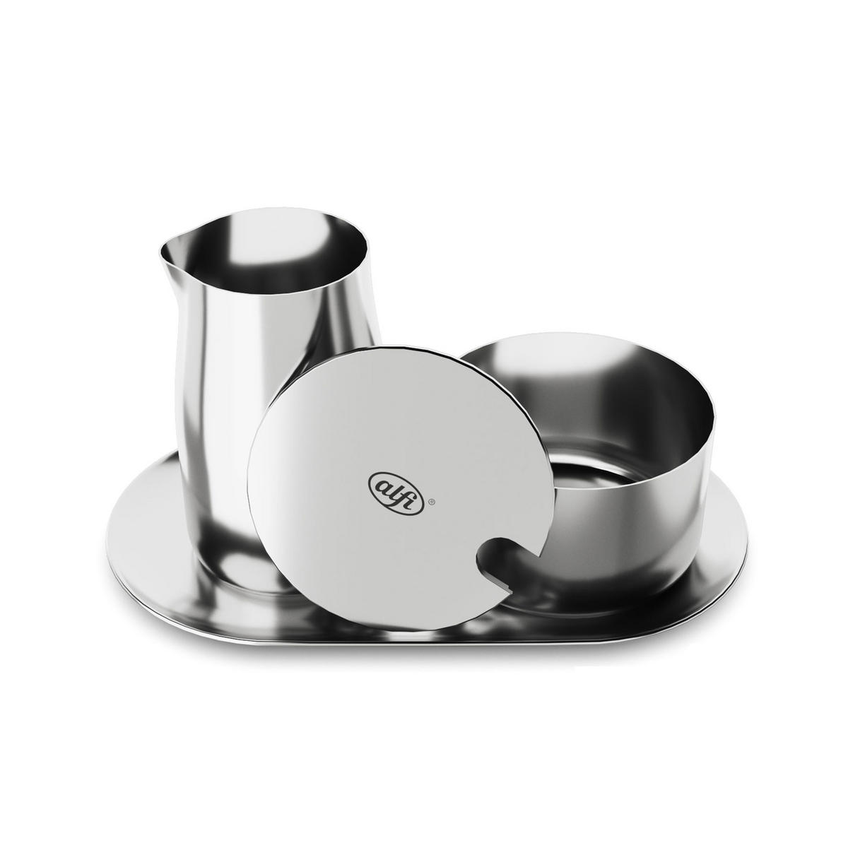 MILK AND SUGAR SET stainless steel polished - Silberfarben, Metall (11.5/8/20cm) - Alfi