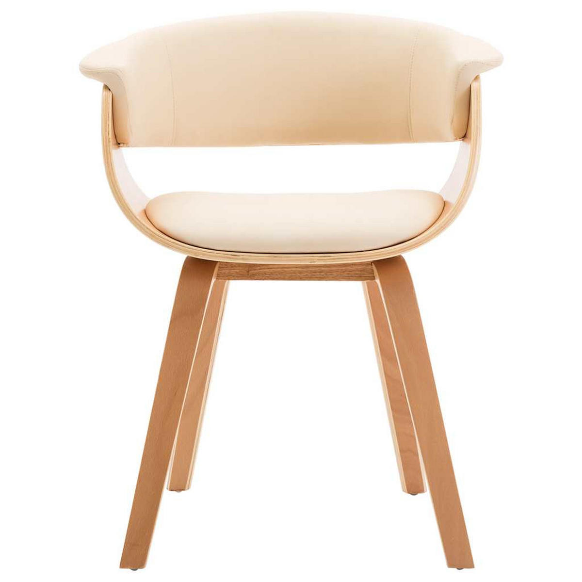 ESSZIMMERSTUHL Creme Bugholz Und Kunstleder - Creme, Leder (51/72/59.5cm) - vidaXL