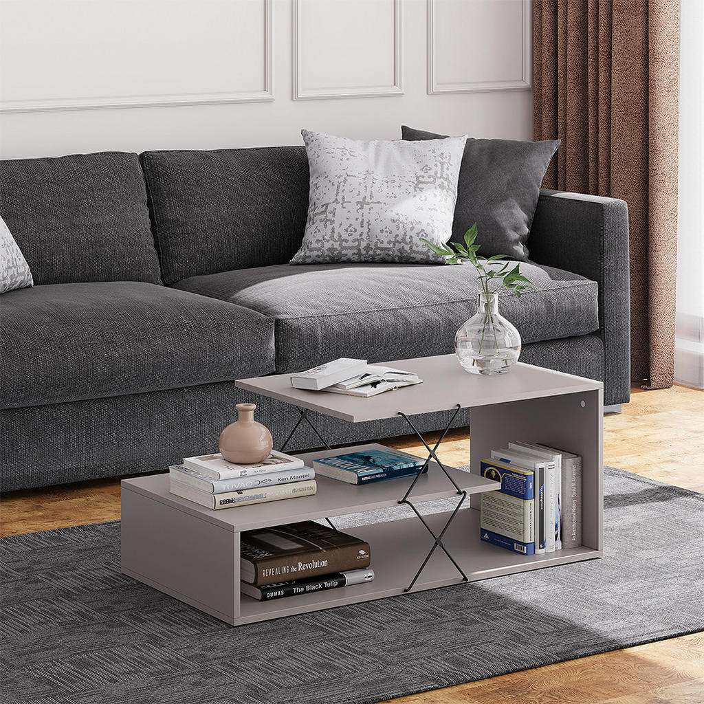 Thumbnail - Vicco Couchtisch, Kaschmir, Holzwerkstoff, Rechteckig, 100x40.5x50 cm, Wohnzimmer, Wohnzimmertische, Couchtische