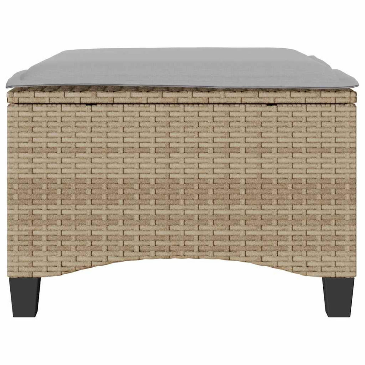 GARTENHOCKER Mit Kissen 2 Stk. Beige 55/55/36 Cm Poly Rattan - Beige, Kunststoff (55/36/55cm) - vidaXL